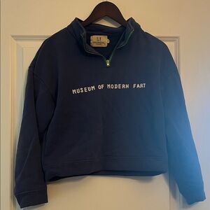 Fashion Brand Company Museum of Modern Fart zip up sweatshirt